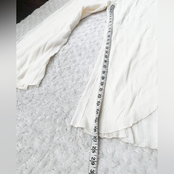 SOFT SURROUNDING Gauzy Wide Leg Cream Ruffle Hem Layered Pants - Picture 9 of 11